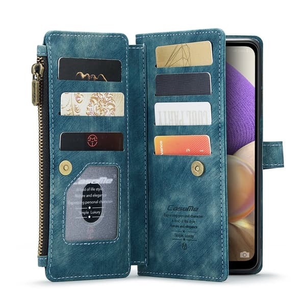CASEME Konstläder Plånboksfodral för Samsung Galaxy A32/M32 5G - Blå