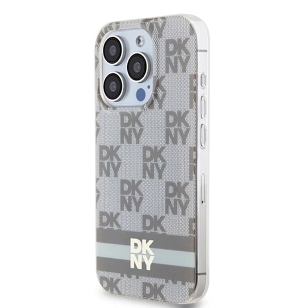 DKNY iPhone 15 Pro Mobilskal Magsafe IML Checkered Mono Beige
