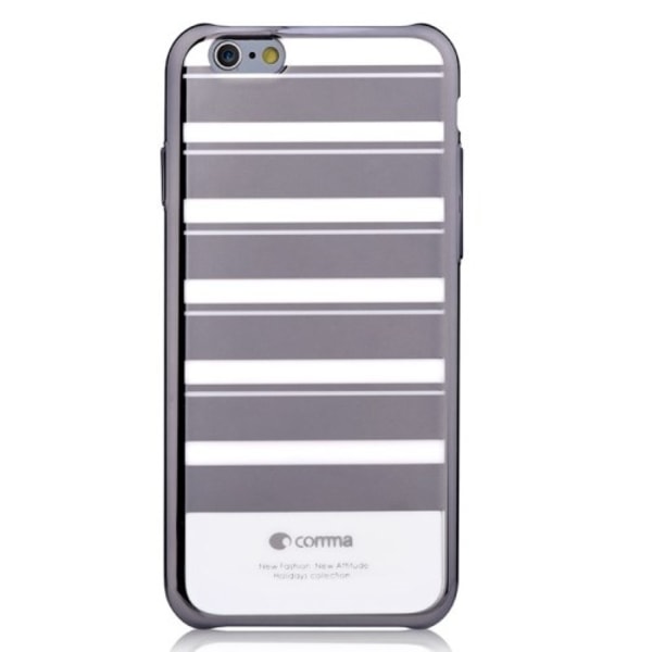 COMMA Baksideskal till iPhone 6- Randig - Silver Silver