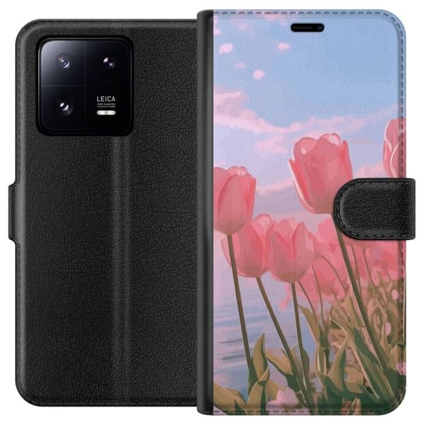 Pungcover til Xiaomi 13 Pro med lyserøde tulipaner