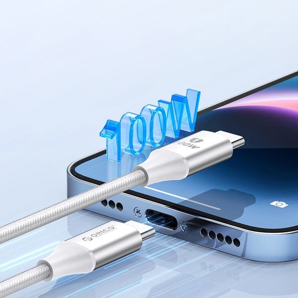 Orico USB-C Till USB-C Kabel 100W 5A 1m CDX - Vit Vit
