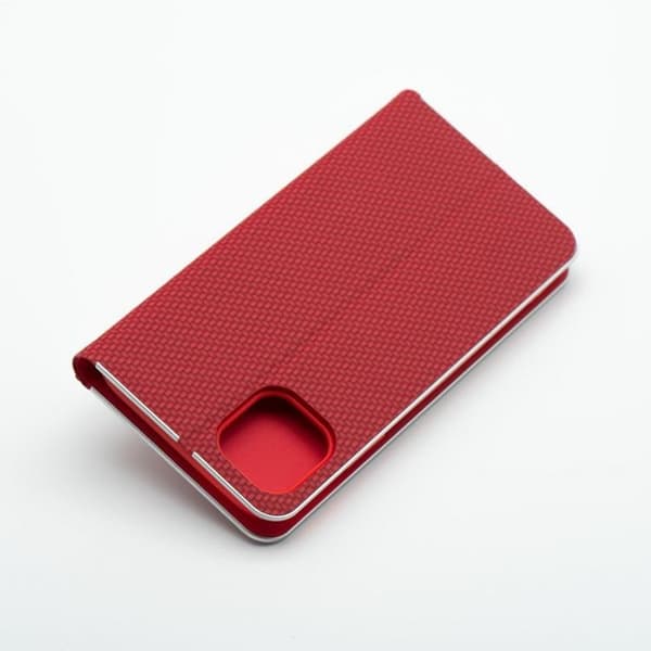 iPhone 16 Plånboksfodral Luna Carbon - Röd Röd