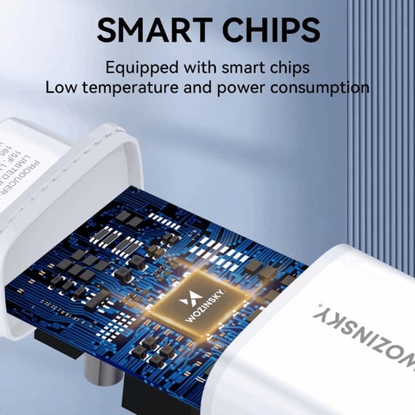 Wozinsky Vægoplader CUWCW 2.4A 2 x USB-A - Hvid Vit