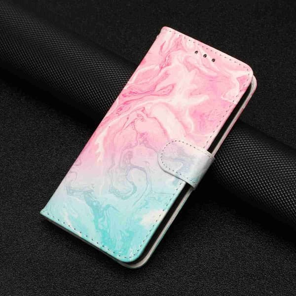 Plånboksfodral för Samsung Galaxy S26 Plus Stativ Konstläder - Rosa Grön Marmor