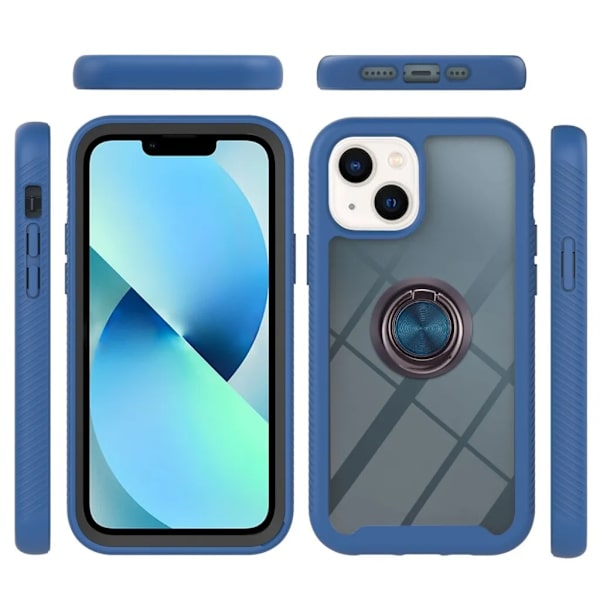 YB iPhone 15 Plus Mobilskal Ringhållare PC - Mörk Safir