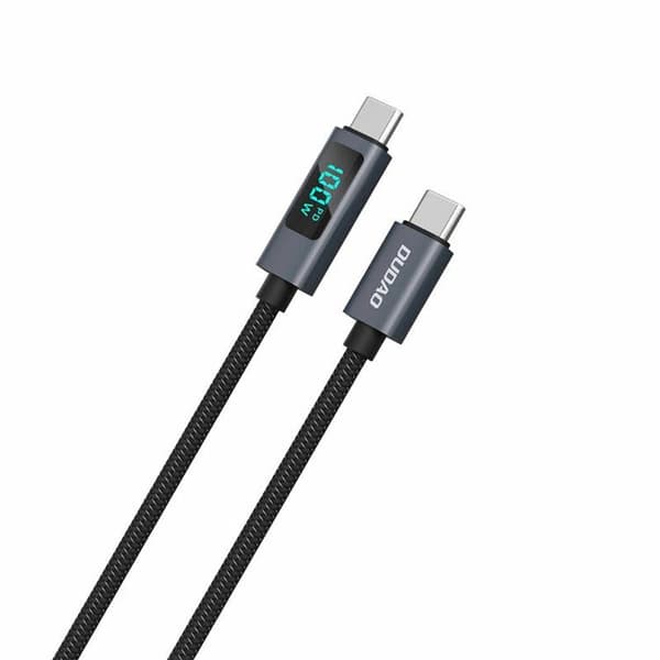 Dudao L7C USB-C - USB-C 100W Kabel med LED Display 1m - Svart Svart