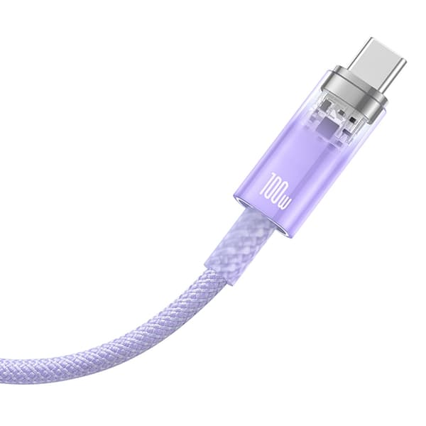 Baseus USB-A - USB-C kabel 100W 1m Temperature Sensor - Lila Lila