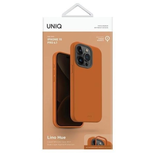 UNIQ iPhone 15 Pro Mobilskal Magsafe Lino Hue - Orange