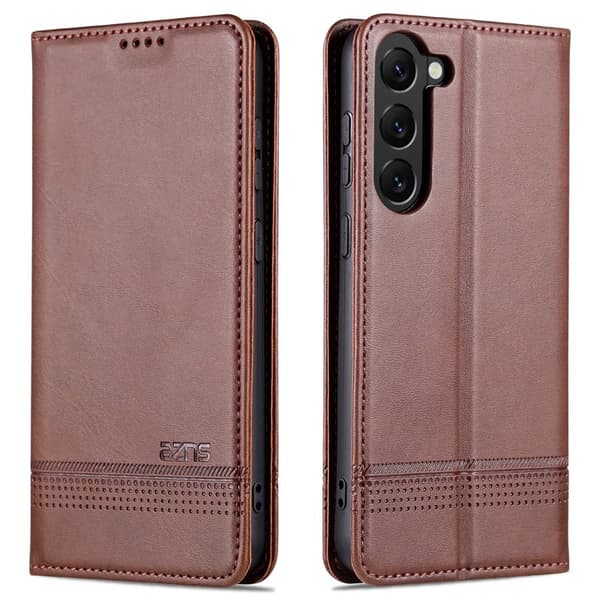 AZNS Samsung Galaxy S24 Plånboksfodral Konstläder - Brun