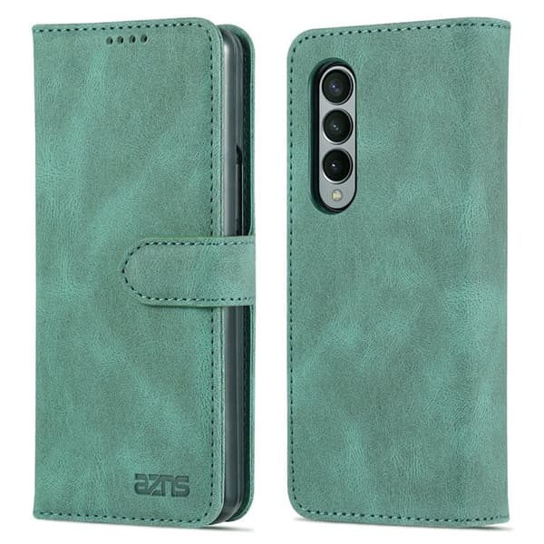 AZNS Samsung Galaxy Z Fold3 Plånboksfodral Konstläder - Grön