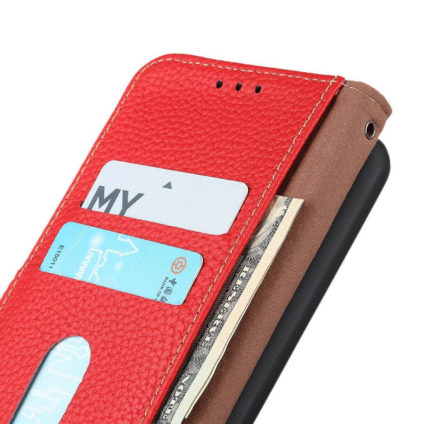 KHAZNEH - Aitoa nahkaa oleva lompakkokotelo OnePlus Nord 2 5G - punainen Red