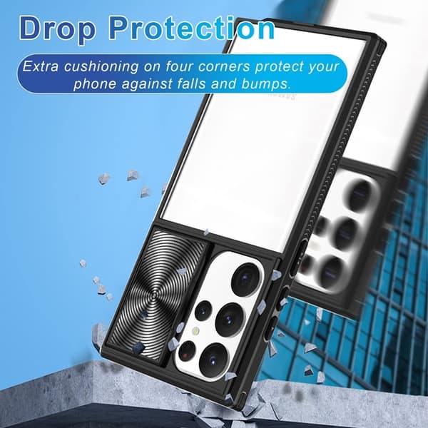 Telefontaske til Galaxy S22 Ultra Camera Slider - Sort Black