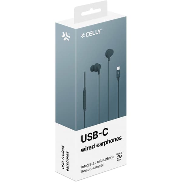 Celly Hörlurar In-Ear Kabel USB-C UP1600 - Blågrön Grön