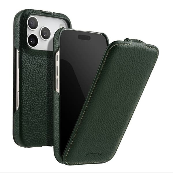 MELKCO Mobilskal till iPhone 17 Pro Max Äkta Läder + PC - Grön