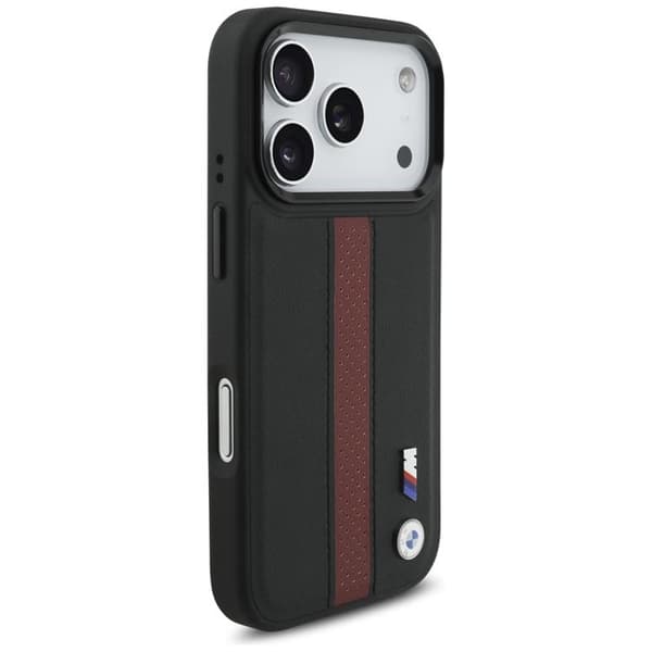 BMW telefontaske til iPhone 17 Pro MagSafe M perforeret stribe logo - rød Röd
