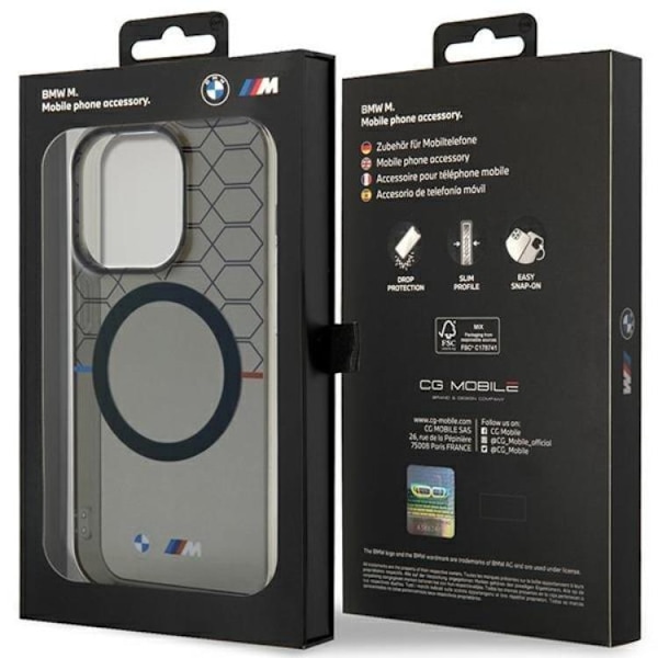 BMW iPhone 14 Pro -puhelinkotelo Magsafe Pattern - Harmaa Grå