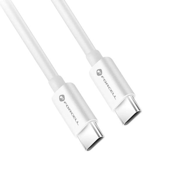 Forcell USB-C till USB-C Kabel 1m - Vit Vit