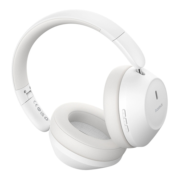 Baseus On-Ear Trådlösa Hörlurar Bluetooth 5.3 - Vit Vit