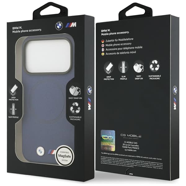 BMW telefontaske til iPhone 17 Pro Max Magsafe FW Metal - Navy Blå