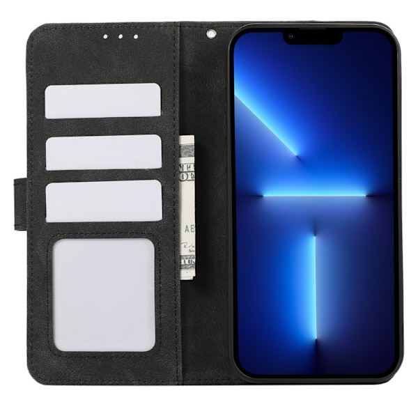 ABEEL iPhone 13 Pro Plånboksfodral RFID-Skydd Konstläder Svart