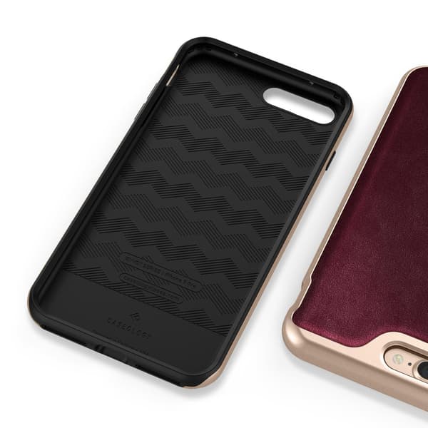 Caseology Envoy Äkta Läder Skal iPhone 7 Plus - Cherry Vinröd