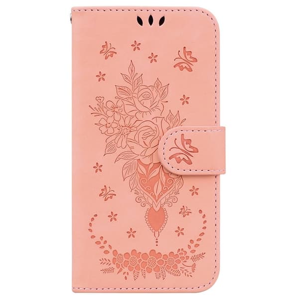 Sony Xperia 1 VII Konstläder Plånboksfodral Butterfly och Flower Pattern - Rosa Rosa