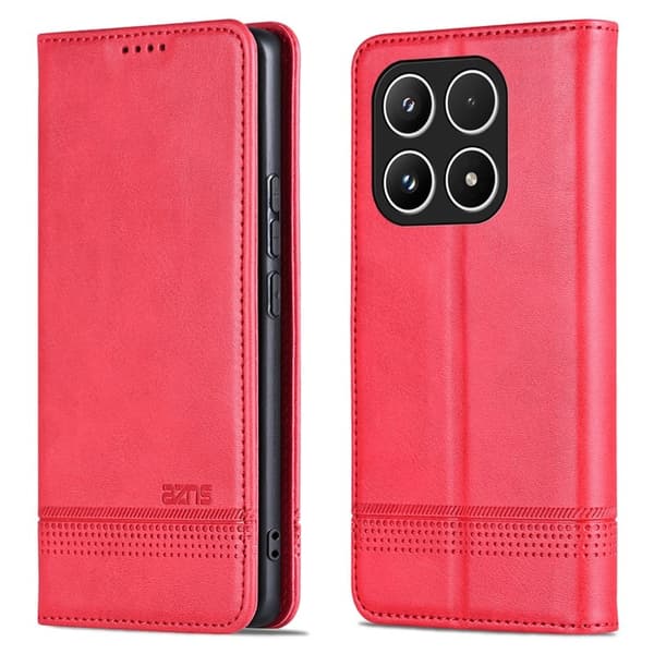 AZNS Xiaomi 15T Plånboksfodral Konstläder - Röd