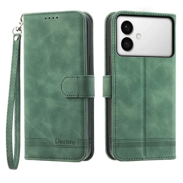 DIERFENG Samsung Galaxy S26 Edge Plånboksfodral Konstläder - Grön