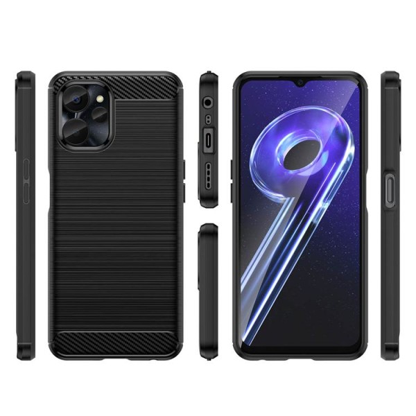 Realme 10 5G/9i 5G Shell Carbon Silicone Flexible - musta