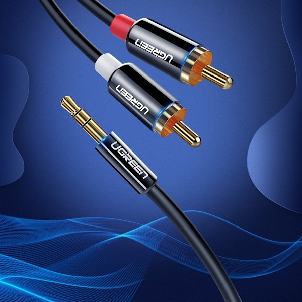 Ugreen 3,5 mm mini jack - 2RCA aucio kabel 3m - Svart (10590)