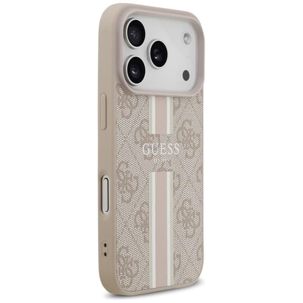 Guess Mobilskal till iPhone 17 Pro MagSafe 4G Printed Stripes - Rosa Rosa