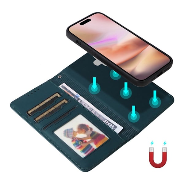 BETOPNICE iPhone 16 Plus Plånboksfodral Magnetiskt Konstläder - Blå