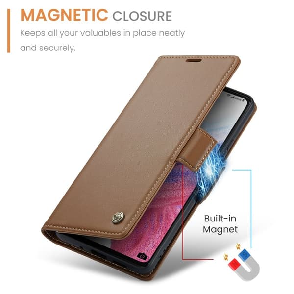 CASEME Plånboksfodral Konstläder för Samsung Galaxy A53 5G - Brun
