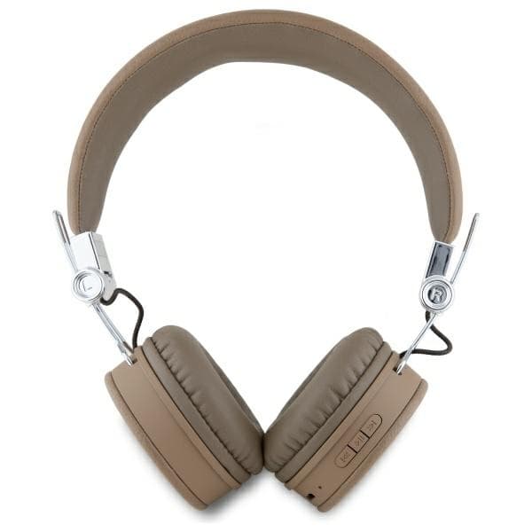 Guess On-Ear Hörlurar Bluetooth ENC Grained Classic Round Shape - Brun Brun