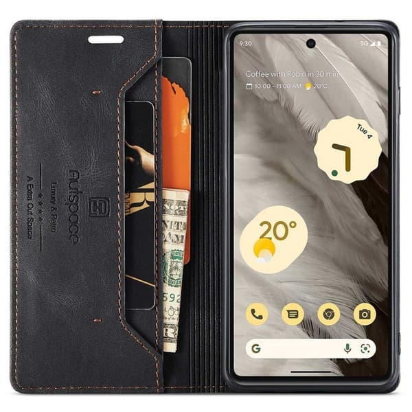 AUTSPACE A01 Fodral för Google Pixel 7 5G - KonstLäder - Svart