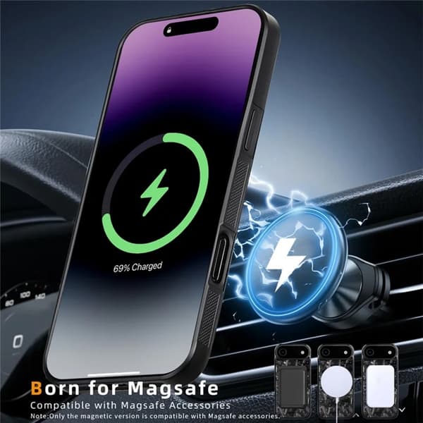 Mobilskal till iPhone Air MagSafe Aramid Fiber Large Texture - Blå / Guld Blå