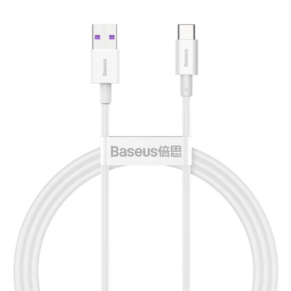 Baseus Superior USB-A til USB-C 66 W Kabel 1 m - Hvid