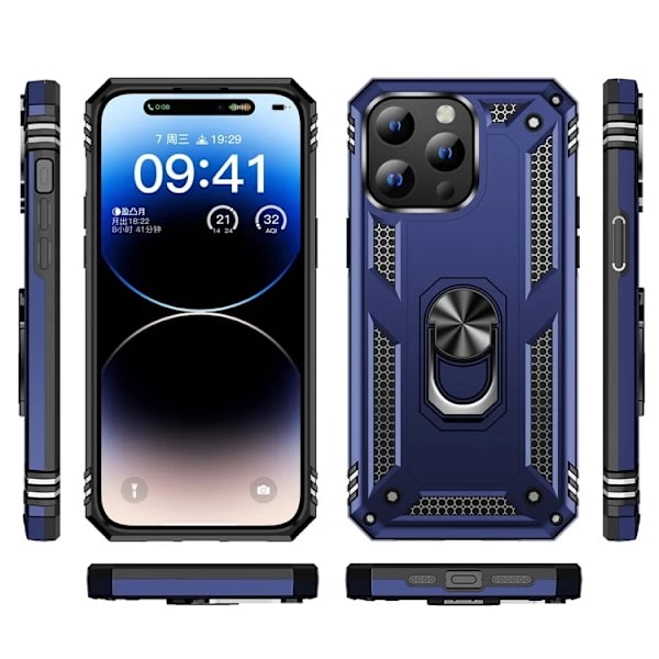 Mobilskal till iPhone 15 Pro med Kickstand - Blå Blå