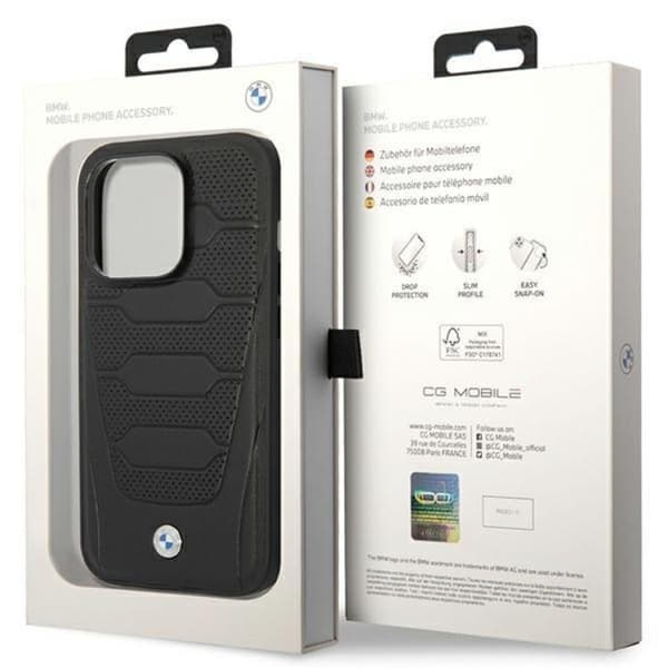BMW Mobilskal till iPhone 14 Pro Max Magsafe Läder Seats Pattern Svart