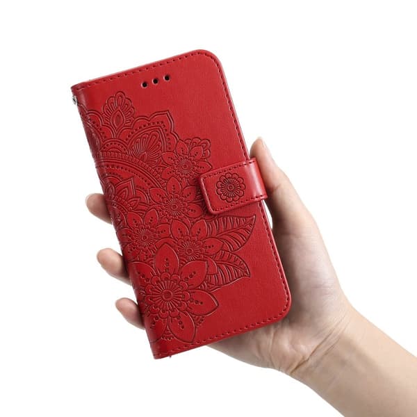 Samsung Galaxy A57 Plånboksfodral Konstläder Ställ Skydd - Röd