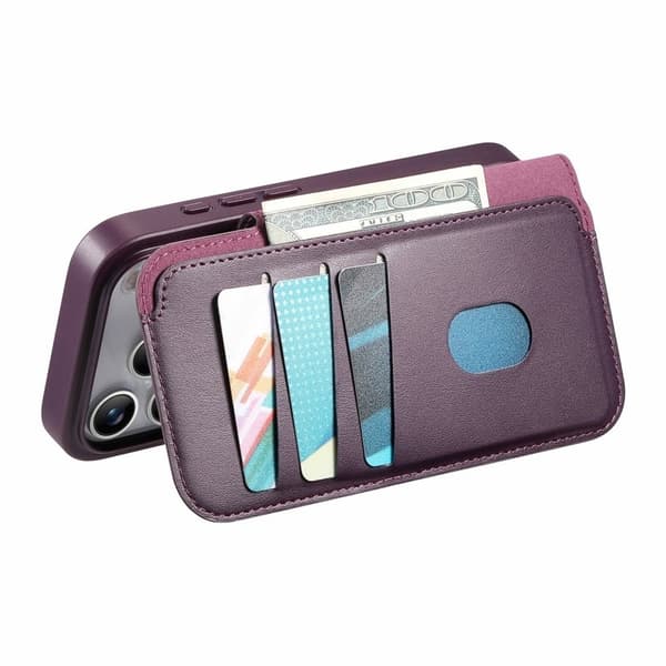 CASENEO iPhone 17 Pro Plånboksfodral Magnetiskt RFID-Skydd Konstläder - Lila