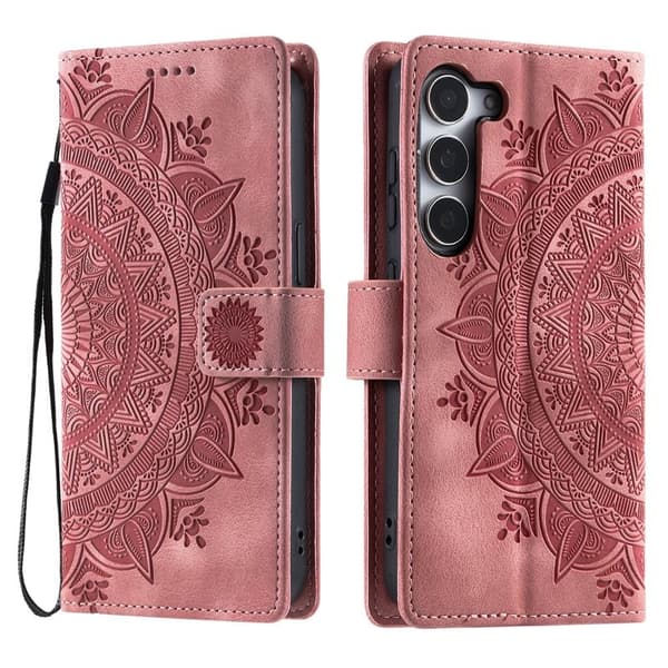 Samsung Galaxy S26 Plånboksfodral Imprinted Totem Konstläder - Roséguld