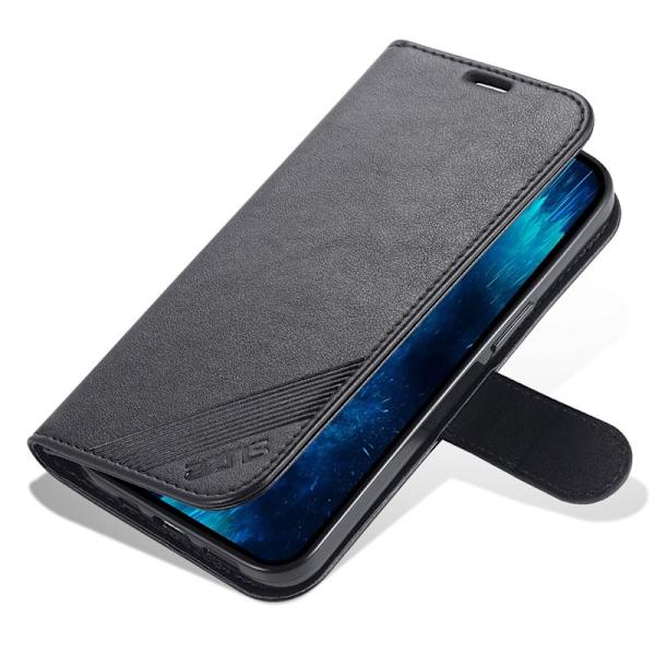 AZNS iPhone 15 Pro Max Plånboksfodral Konstläder - Svart