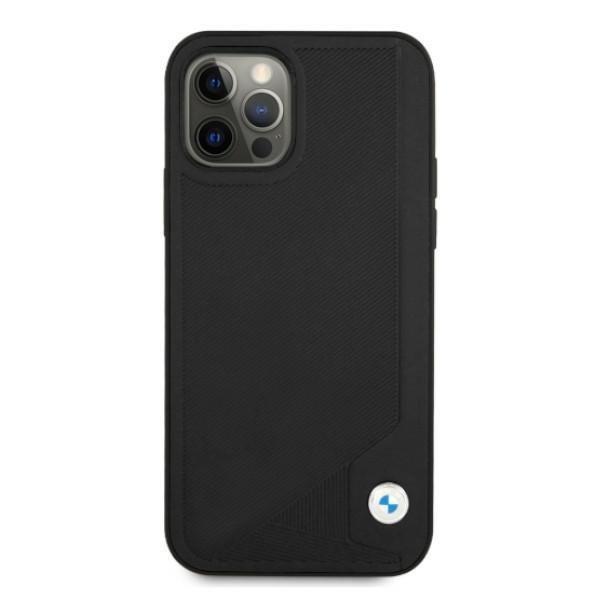 BMW Læder Deboss Skal iPhone 12 / 12 Pro - Sort Black