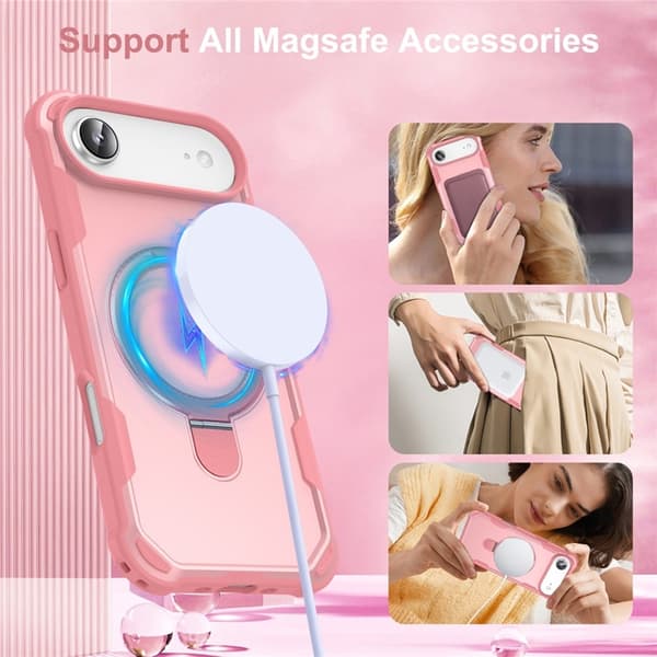 Mobilskal till iPhone Air MagSafe Kickstand Shockproof - Rosa Rosa