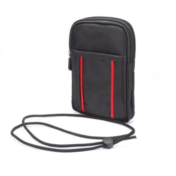 Universal sporty bæltetaske - Sort / Rød Black