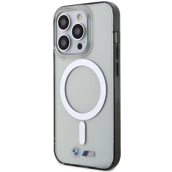 BMW Mobilskal till iPhone 15 Pro Magsafe Silver Ring - Clear Transparent
