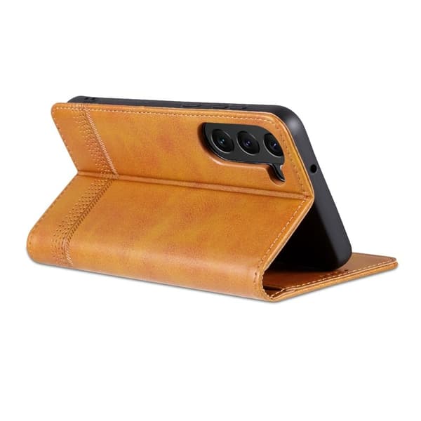 AZNS Samsung Galaxy S24+ Plånboksfodral Konstläder - Scratch-resistant - Brun