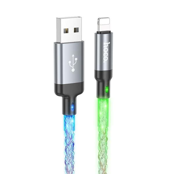 Hoco USB-A til Lightning Kabel 2.4A 1m U112 - Grå Grå