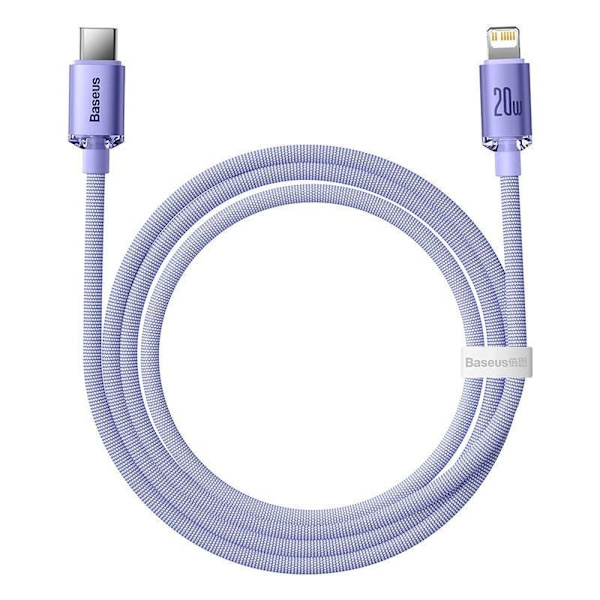 BASEUS USB-C till Lightning kabel 8-pin PD20W 1.2m lila